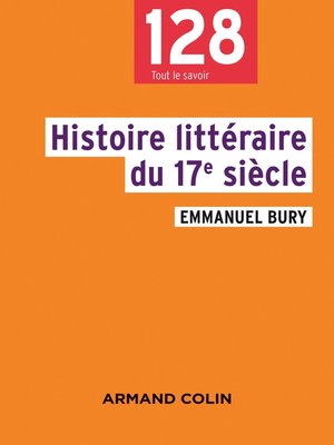 cover image of Histoire littéraire du 17e siècle